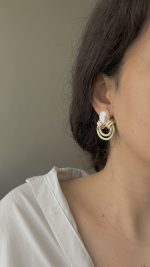 گوشواره مینیمال طرح دایره طلایی - Image 2