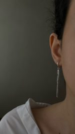 گوشواره حلقه ای آویزدار سیلور - Image 2